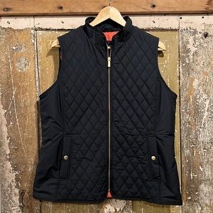 Lands’ End. Black quilted vest